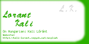 lorant kali business card