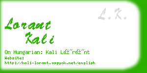 lorant kali business card